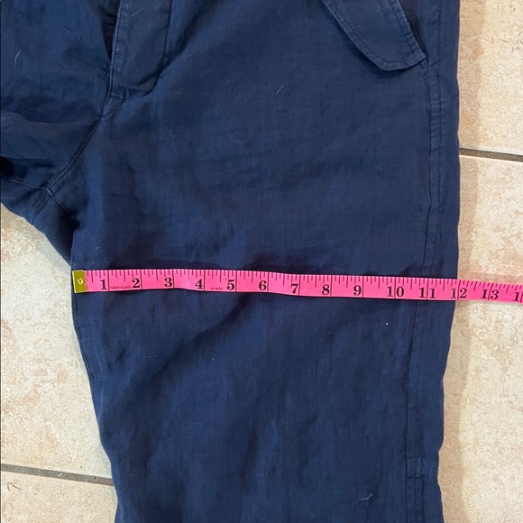 VINCE Navy Mid-Rise Linen Utility Cargo Style Coastal Pants, Sz XL - Picture 10 of 11